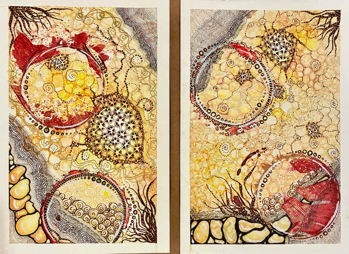 Aquaferrous by Jenny Mahan  Image: 100 Day Project 2025 #62, set of 2