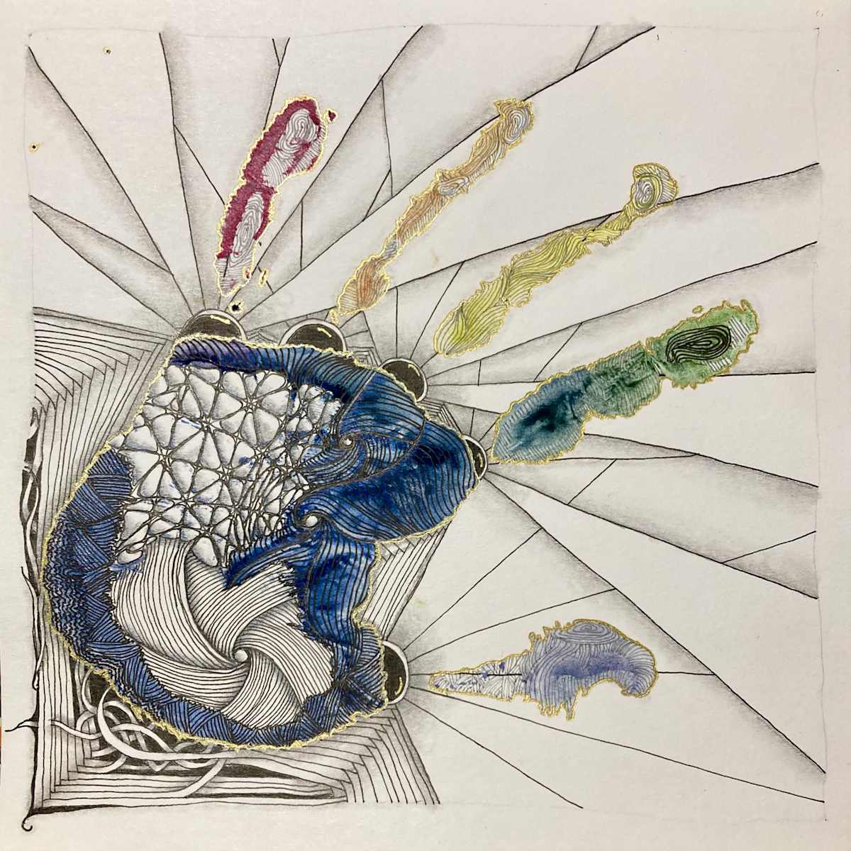 Birthday Hand Print by Jenny Mahan  Image: 100 Day Project 2025 #24