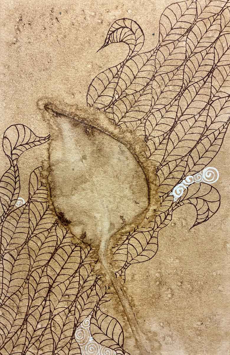 Coffee Pothos Leaf Print by Jenny Mahan  Image: 100 Day Project 2025 #32