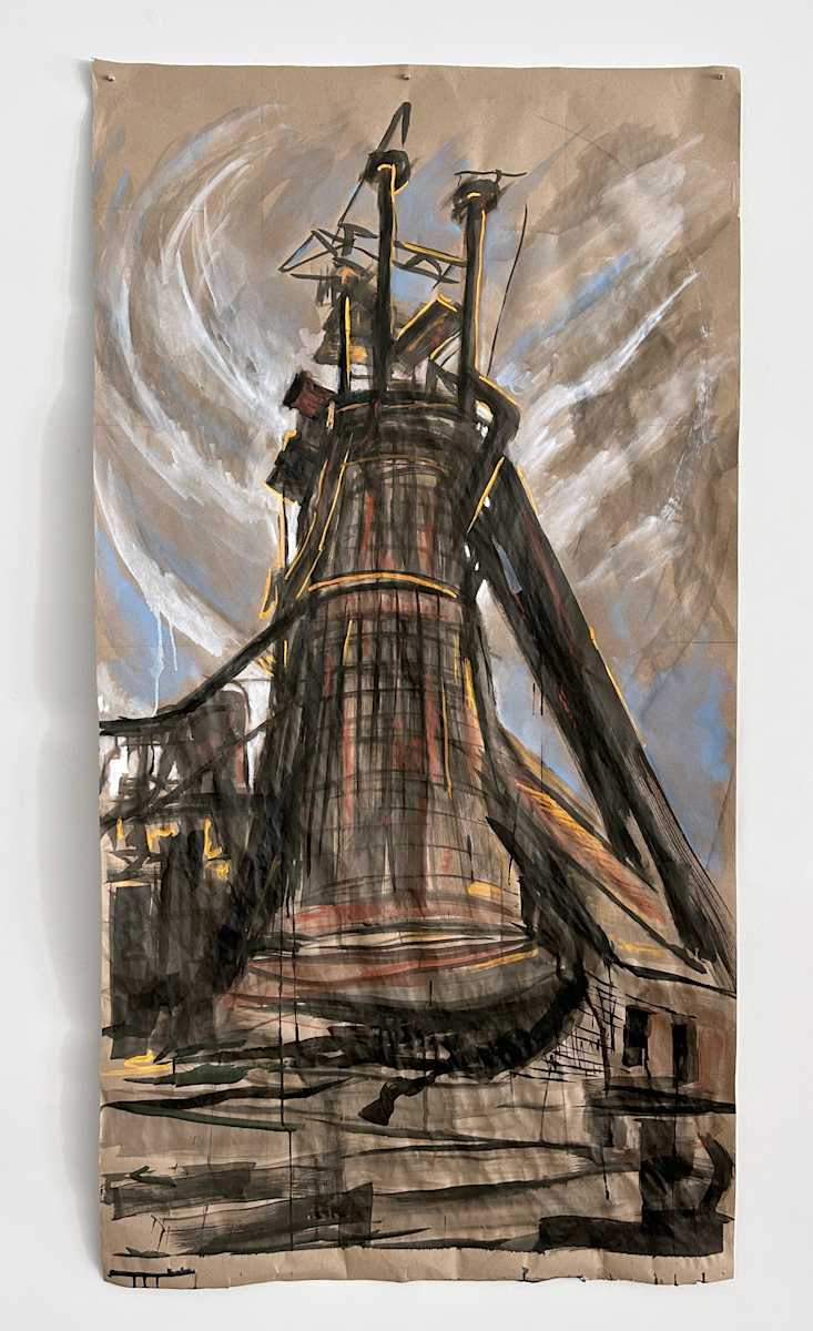"Carrie Furnace" by Cory Bonnet by Patterns of Meaning  Image: india ink, pigment and charcoal on butcher paper