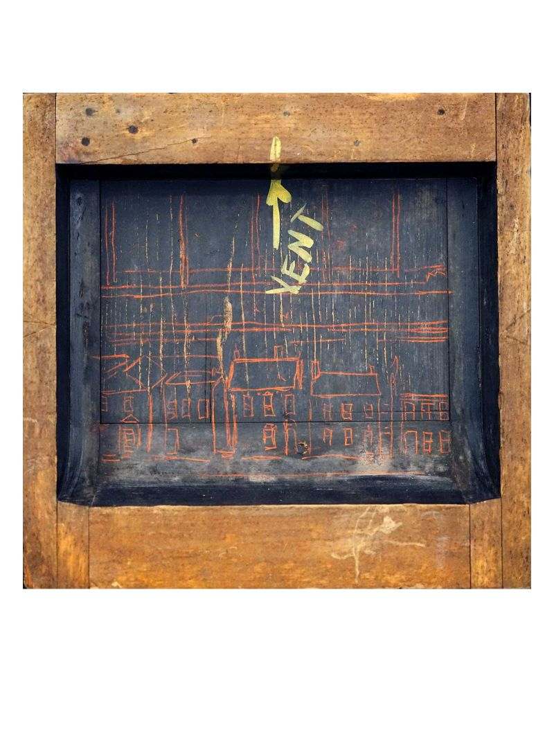 "Core Box Mill Town, 14 x 141⁄2 x 5" by Cory Bonnet by Patterns of Meaning 