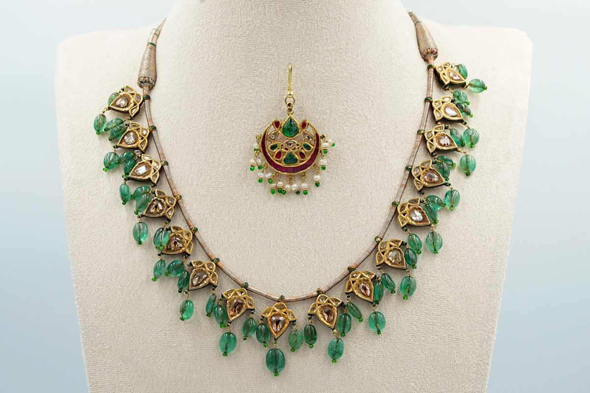 Gold Necklace and Nose Ring Set 