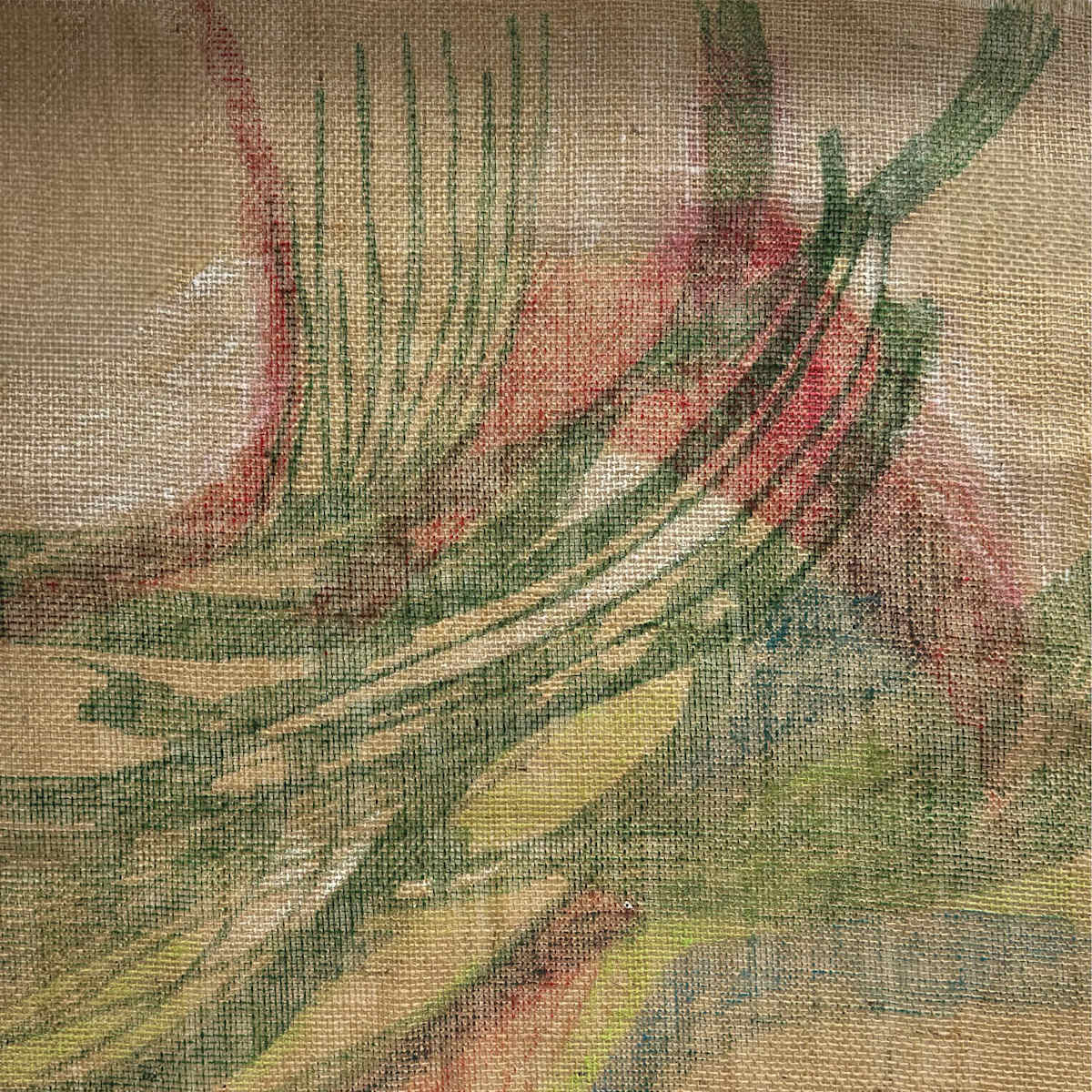 Behind the Reeds by Fiona Stewart  Image: Behind the Reeds (2025). Ink and pastels on burlap