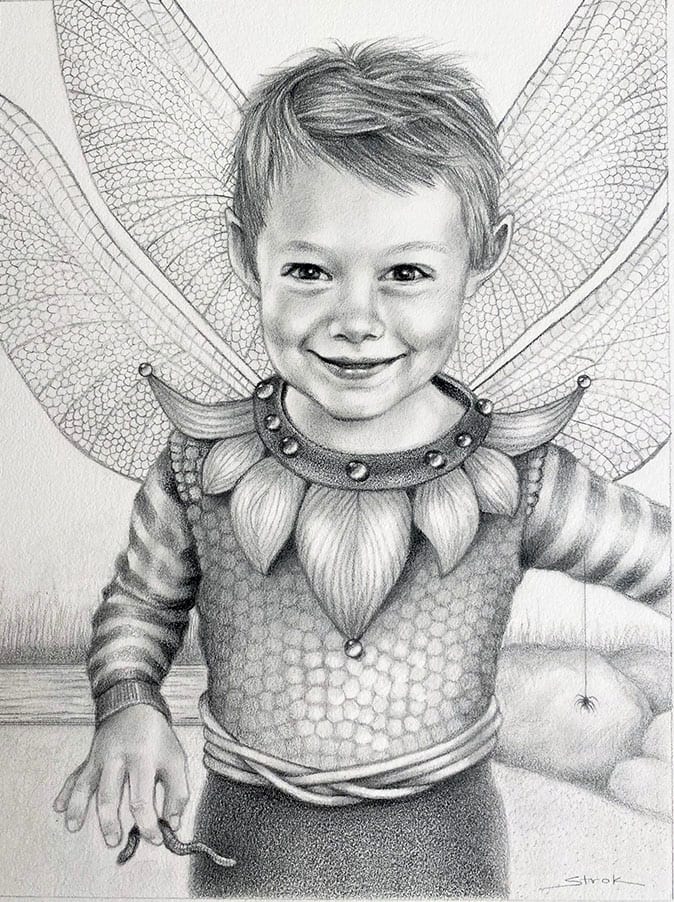 Portrait of Lachlan by Susan Helen Strok  Image: Magical Portrait of Mischievous Lachlan