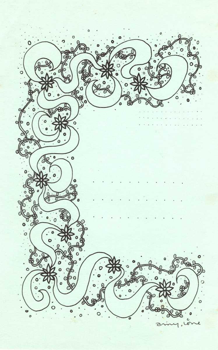 Fold and Mail Stationery by Amy Ione  Image: Measures 5.5x8.5 inches. Fold to mail.