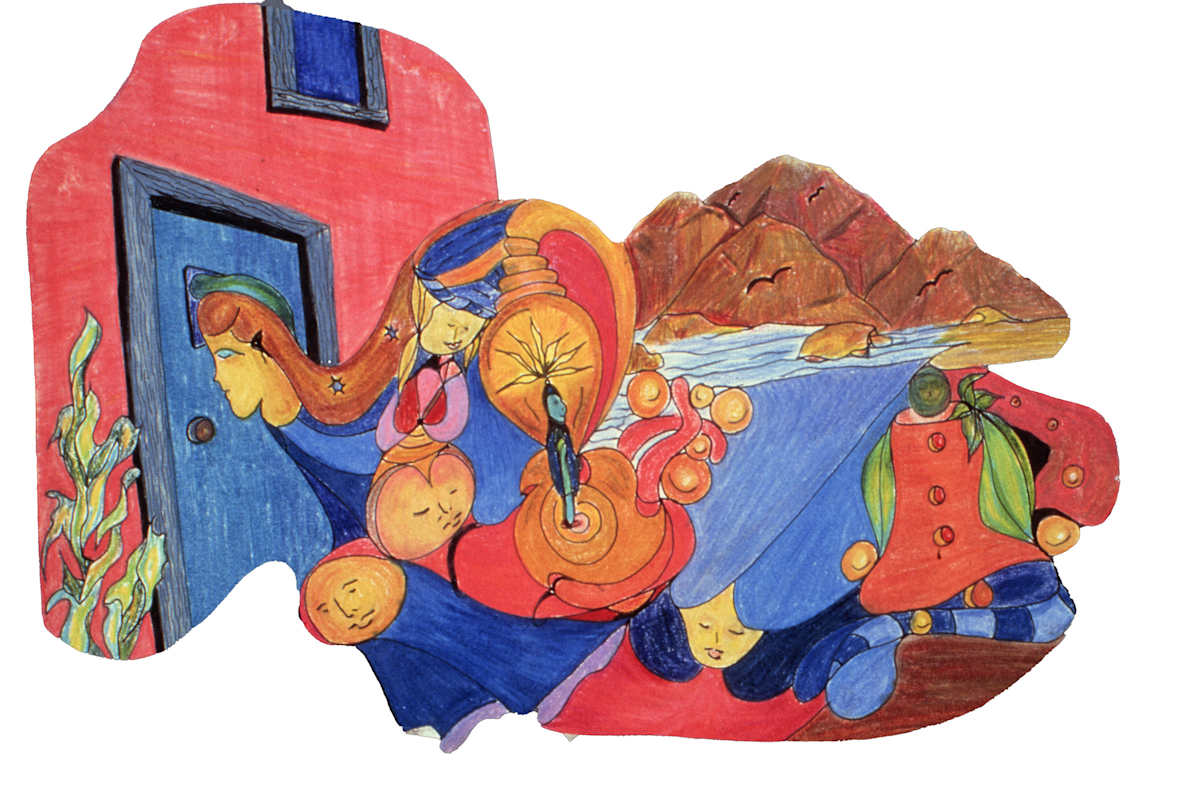 Going Home by Amy Ione  Image: Prismacolor and ink. Approximately 12x9 inches. 