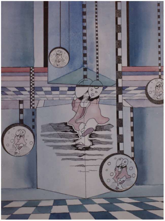 Onward by Amy Ione  Image: Watercolor and Ink. 24x18 inches.