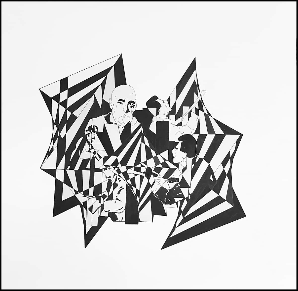 Homage to Cézanne (The Artist as Creator, #3) by Amy Ione  Image: Black-and-white on archival paper. Measures 24x25.75 inches.