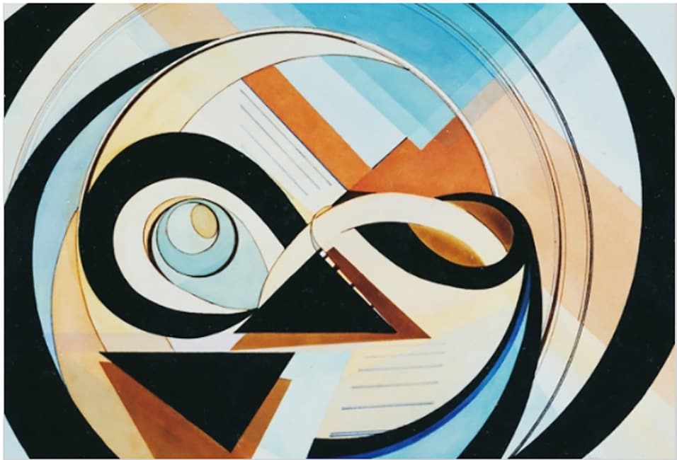 "…To Be Silent--The Will to Universal Talent" (The Artist as Creator, #2) by Amy Ione  Image: Acrylic and ink. 24x34 inches