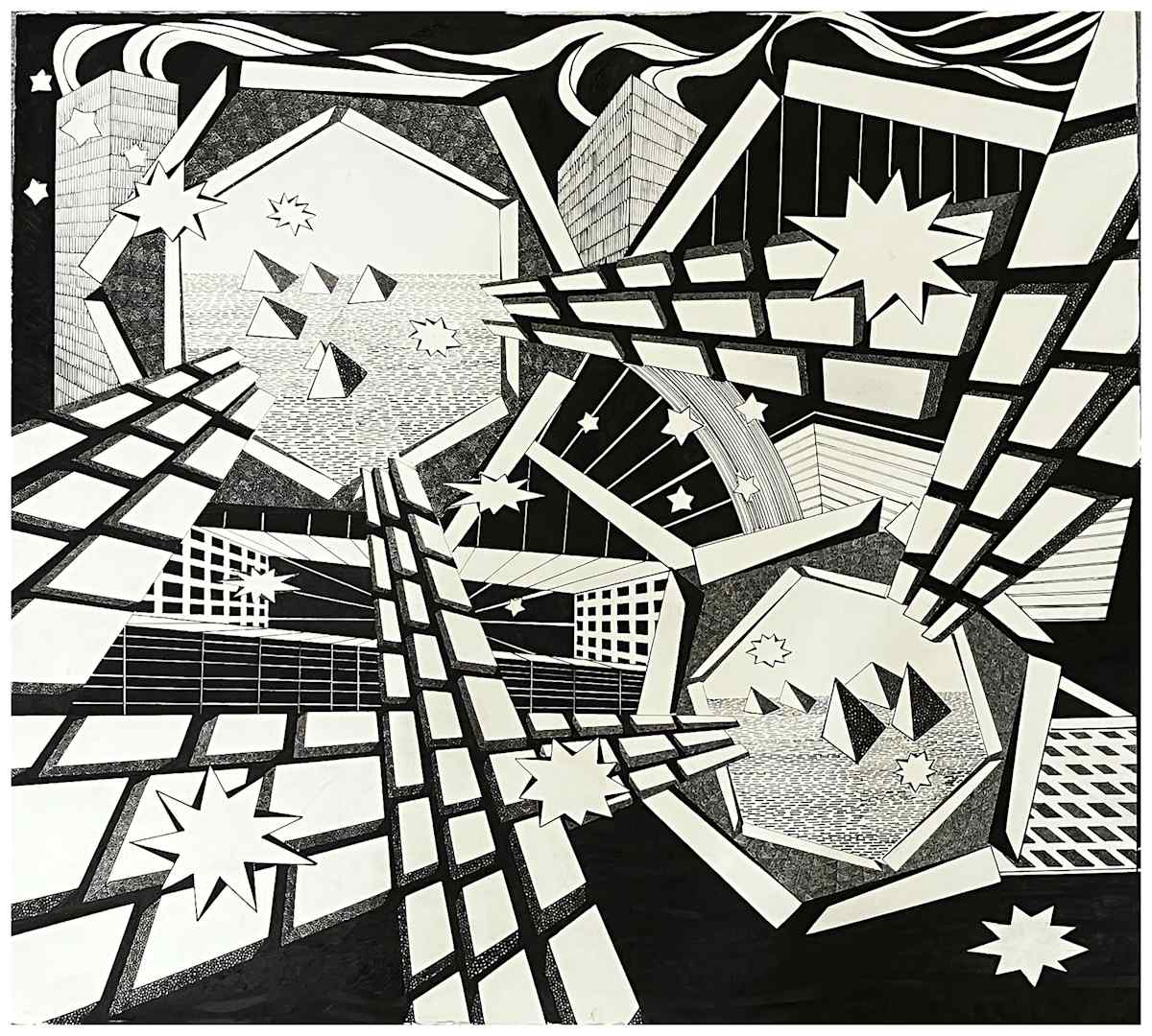 Future Past by Amy Ione  Image: Ink. 24x26 inches.