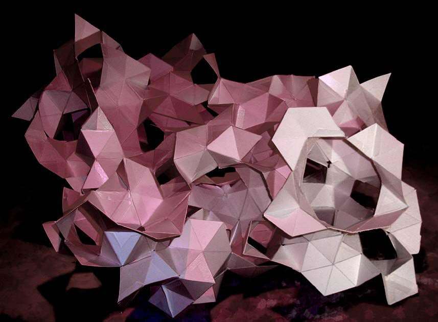 Hyperbolic Surface by Amy Ione  Image: This Hyperbolic Surface sculpture was constructed out of paper in 2001 with Christopher W. Tyler. The piece is about 4-feet wide.

