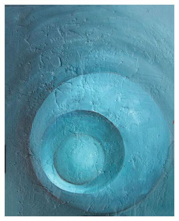 Study: 3 Blue Circles with Texture by Amy Ione 