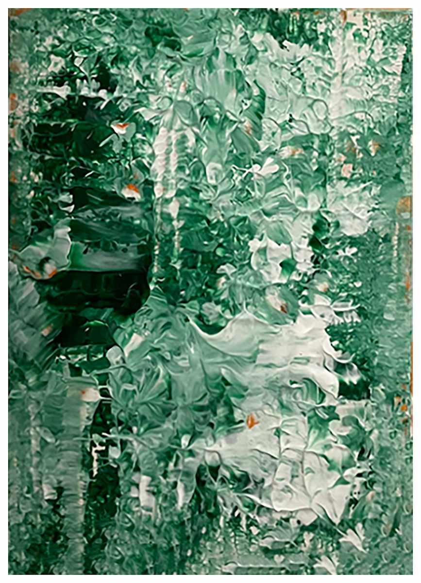 Green Landscape Sketch by Amy Ione  Image: 5x7x.5 inches, oil on canvas. Unframed. Unsigned.