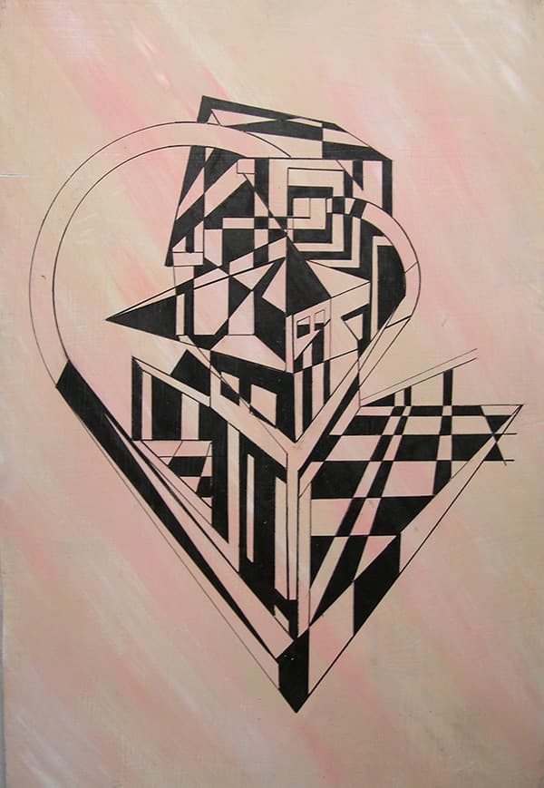 Home in my Heart (Original Oil and Ink Painting on Wood by Amy Ione) by Amy Ione  Image: Original Oil and ink painting on wood. Measures 18x12 inches. 
