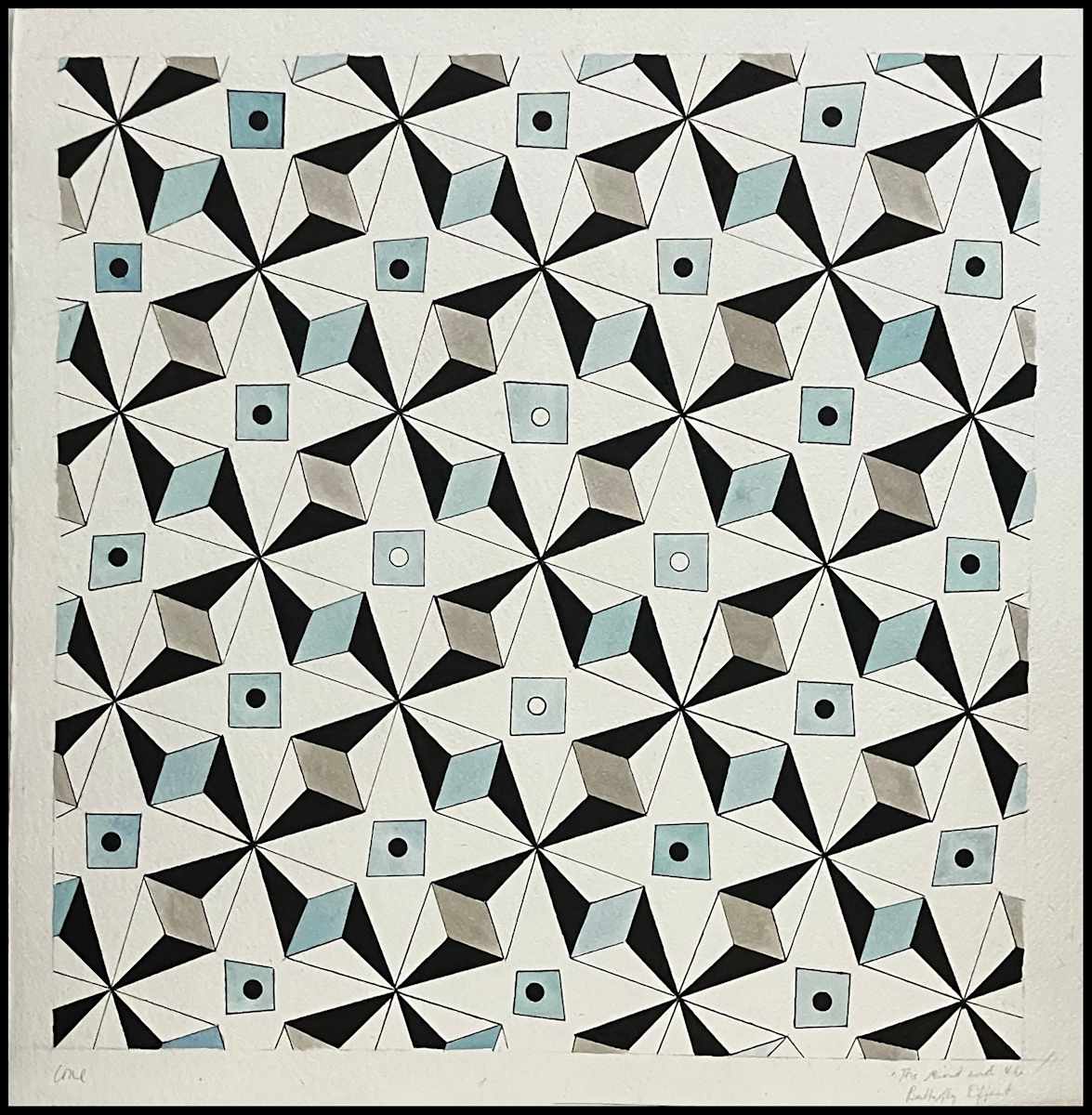 The Mind and the Butterfly Effect by Amy Ione  Image: Measures 19.5x20 inches on 23.25x22 inch paper. 