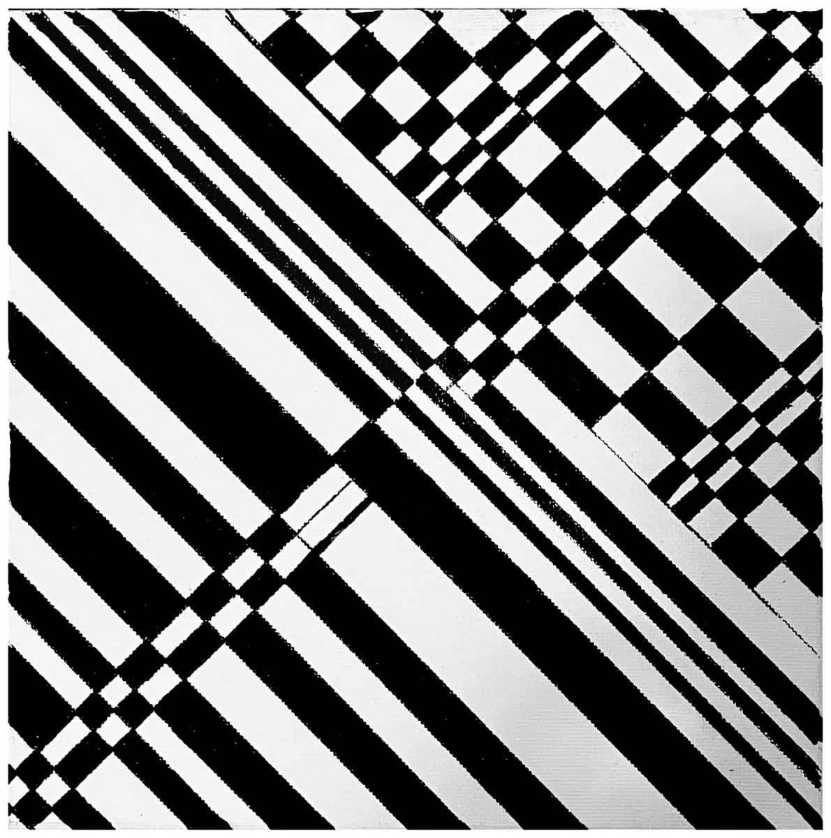 Adding Dynamic to a Black-and-White Grid by Amy Ione  Image:  8 inches square, unframed.