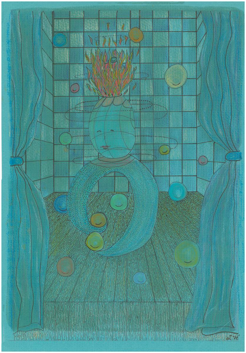 The Dance by Amy Ione  Image: Colored pencil and ink. Measures 8.5x12.25 inches. 