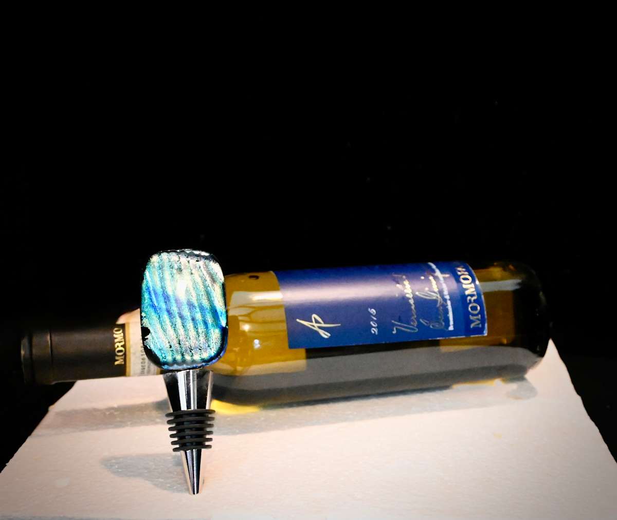 Large blue rectangle wines stopper by Susan Mason, Image 6.