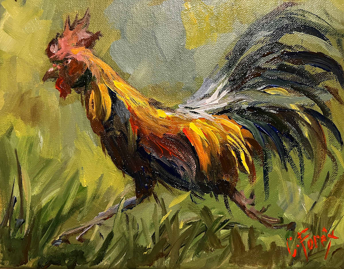 Feisty Rooster by Monte Perry 