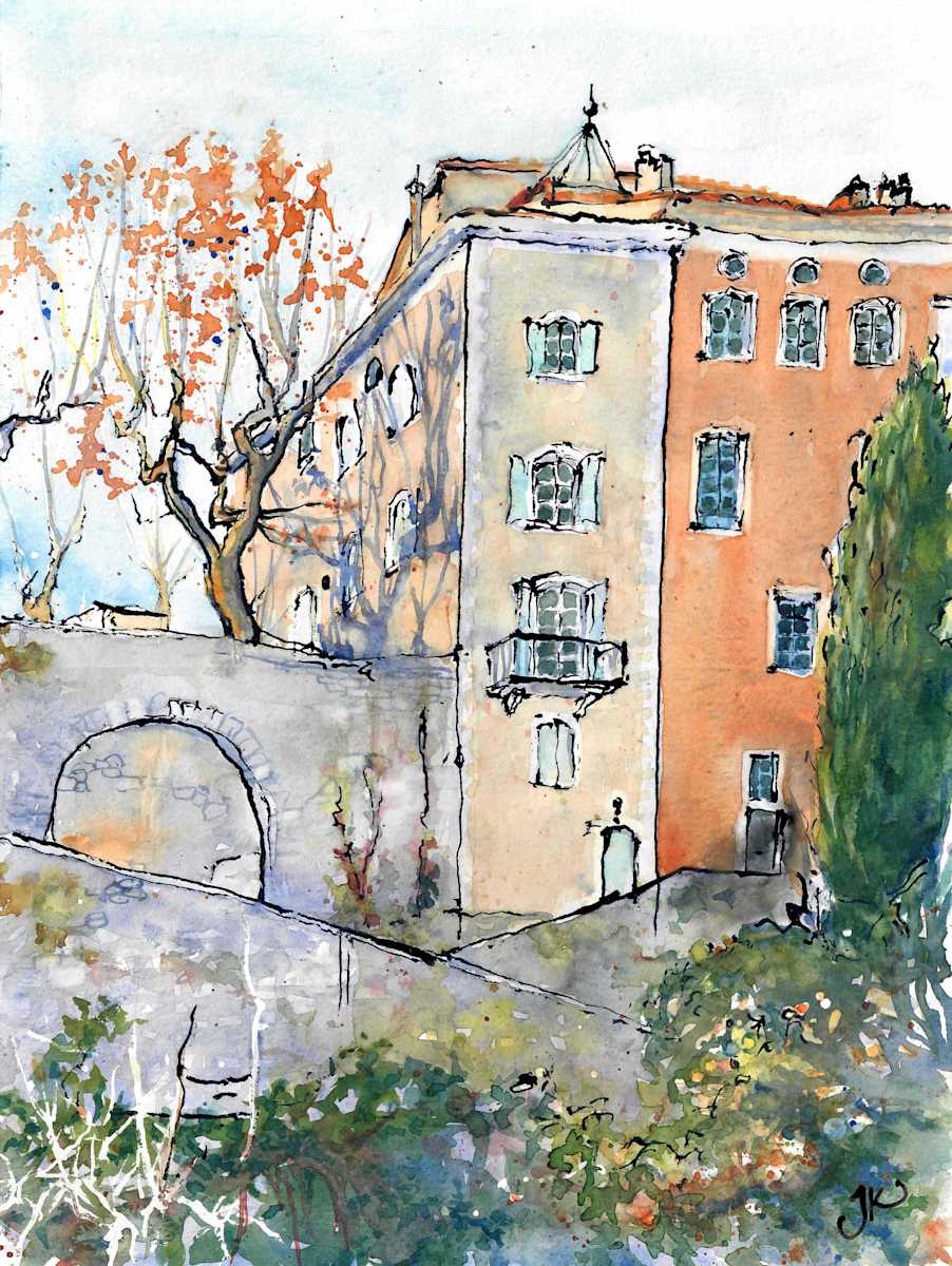Au Vidourle Vue Front de Sauve by Julia Kaulbach 