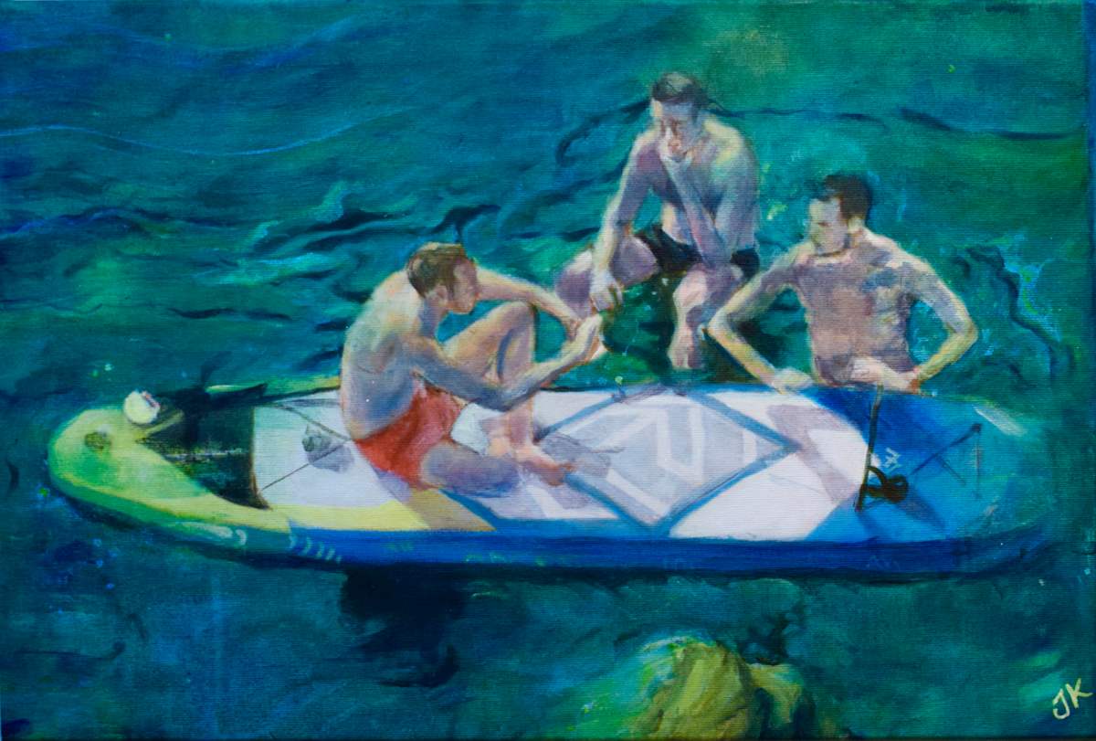 Surfer Acryl by Julia Kaulbach 