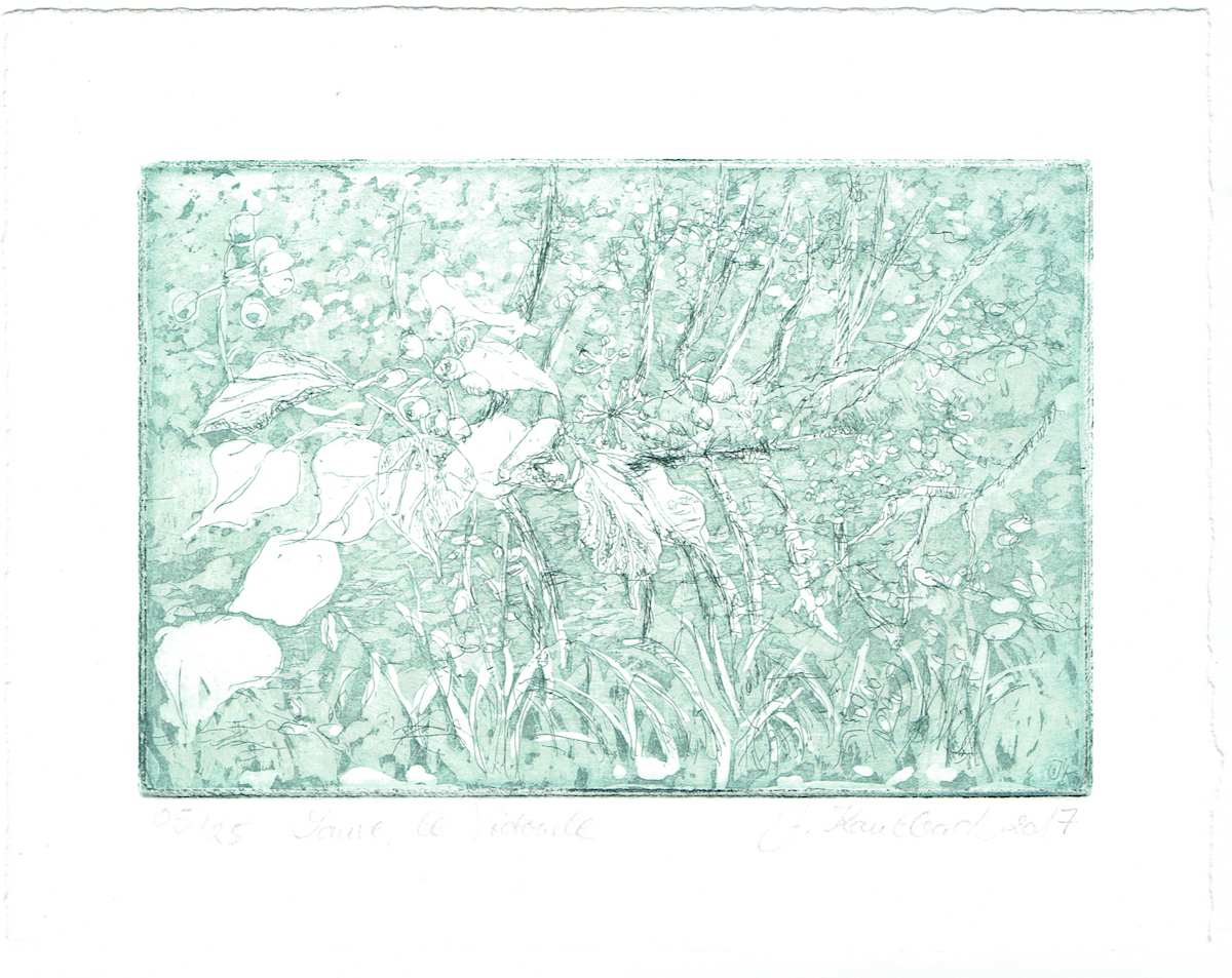 le vidourle aquatinta vert 14/25 by Julia Kaulbach 
