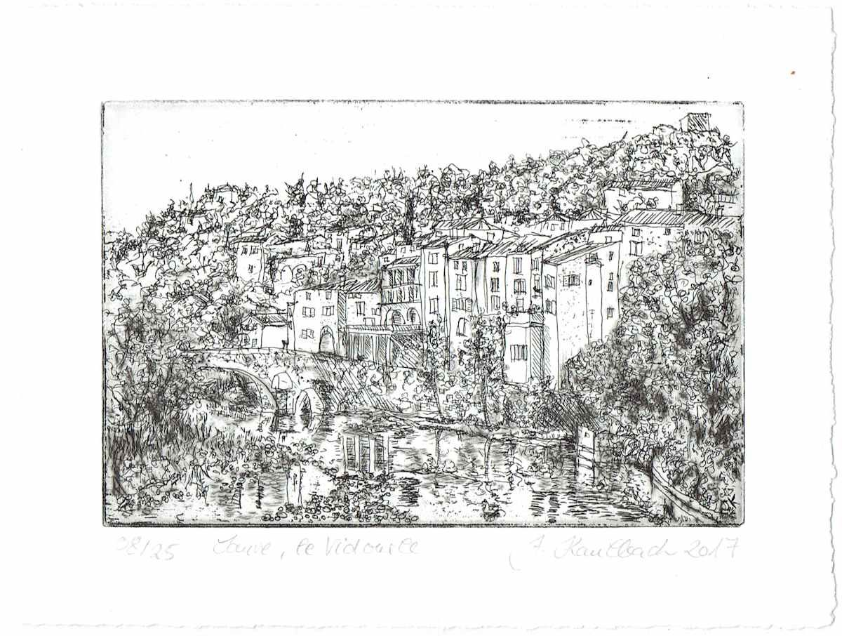 Sauve, le vidourle quer 2, black 1/25 by Julia Kaulbach 