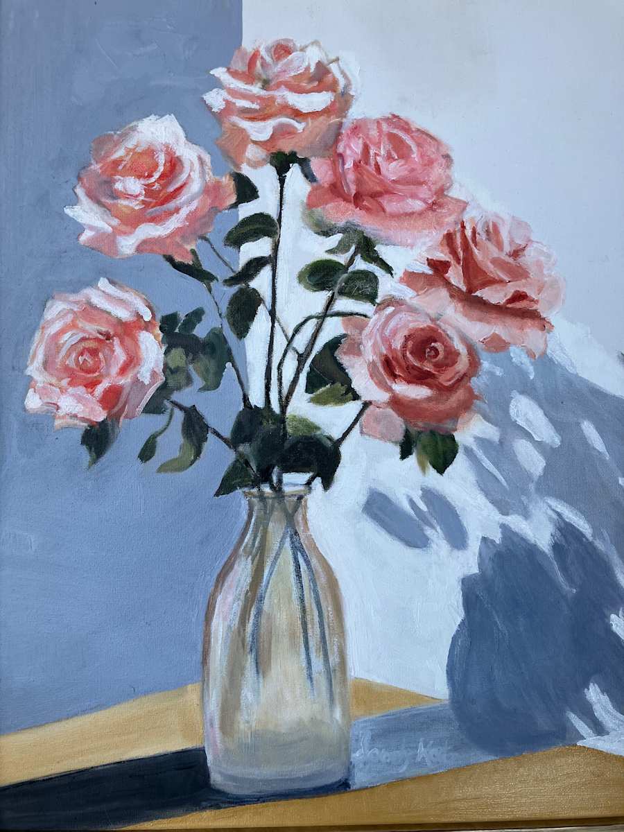 Peachy Roses by Sandy Katz 