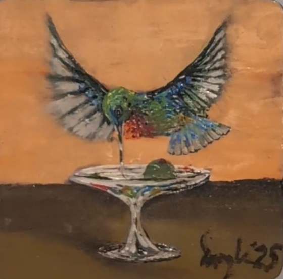 Hummingbird Sips Martini by Douglas Black  Image: Hummingbird Sips Martini
