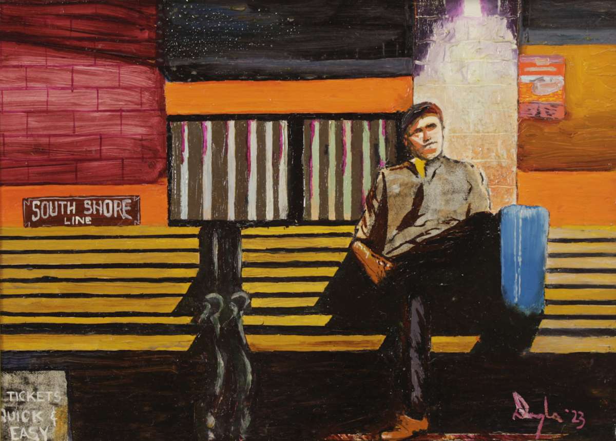 Waiting On The Train Platform by Douglas Black  Image: From The People Doing People Stuff Series