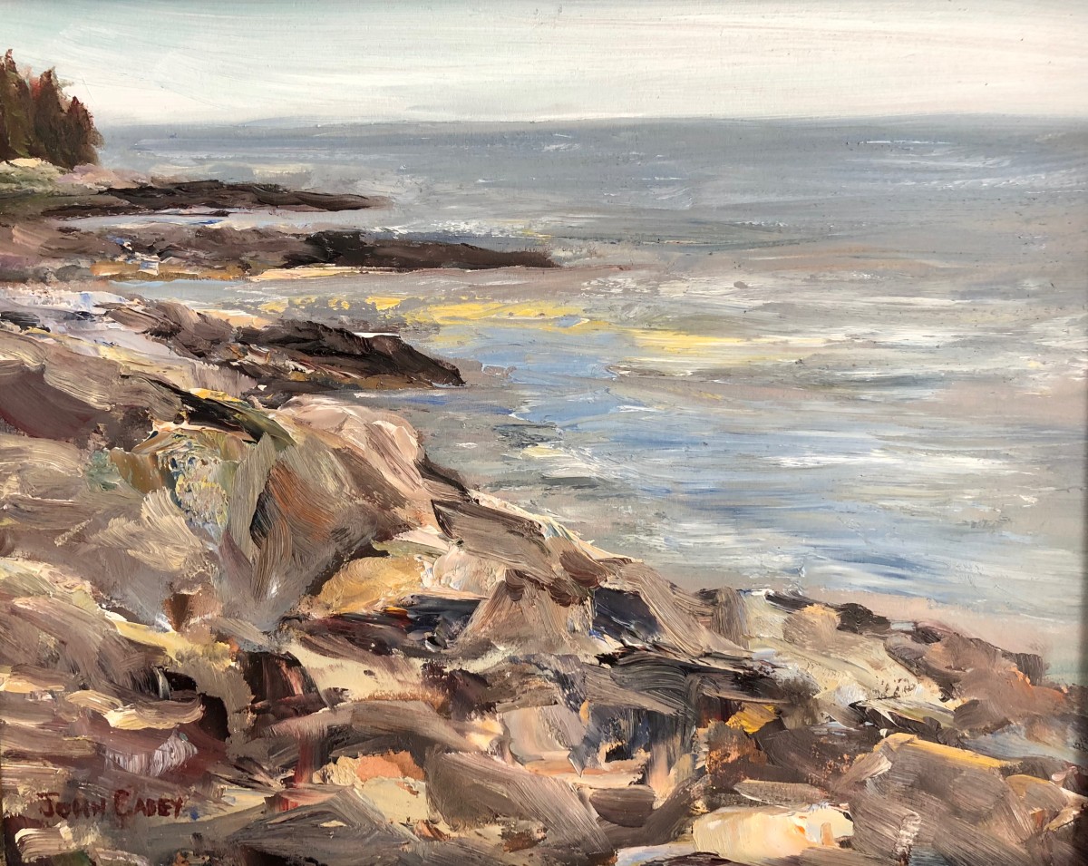Acadia's Edge (plein air) by John Casey 