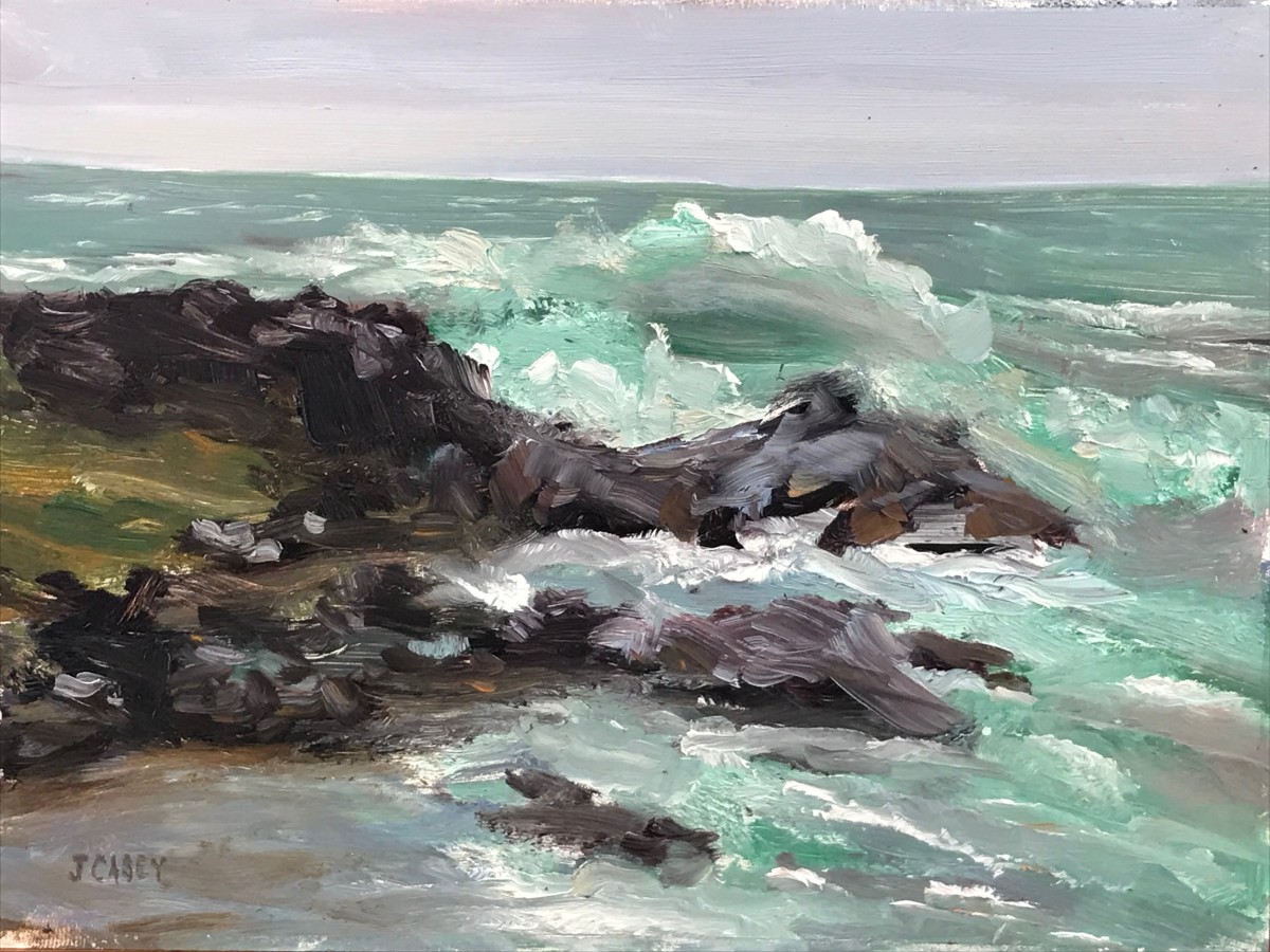 Lobster Cove Surf (plein air) by John Casey 