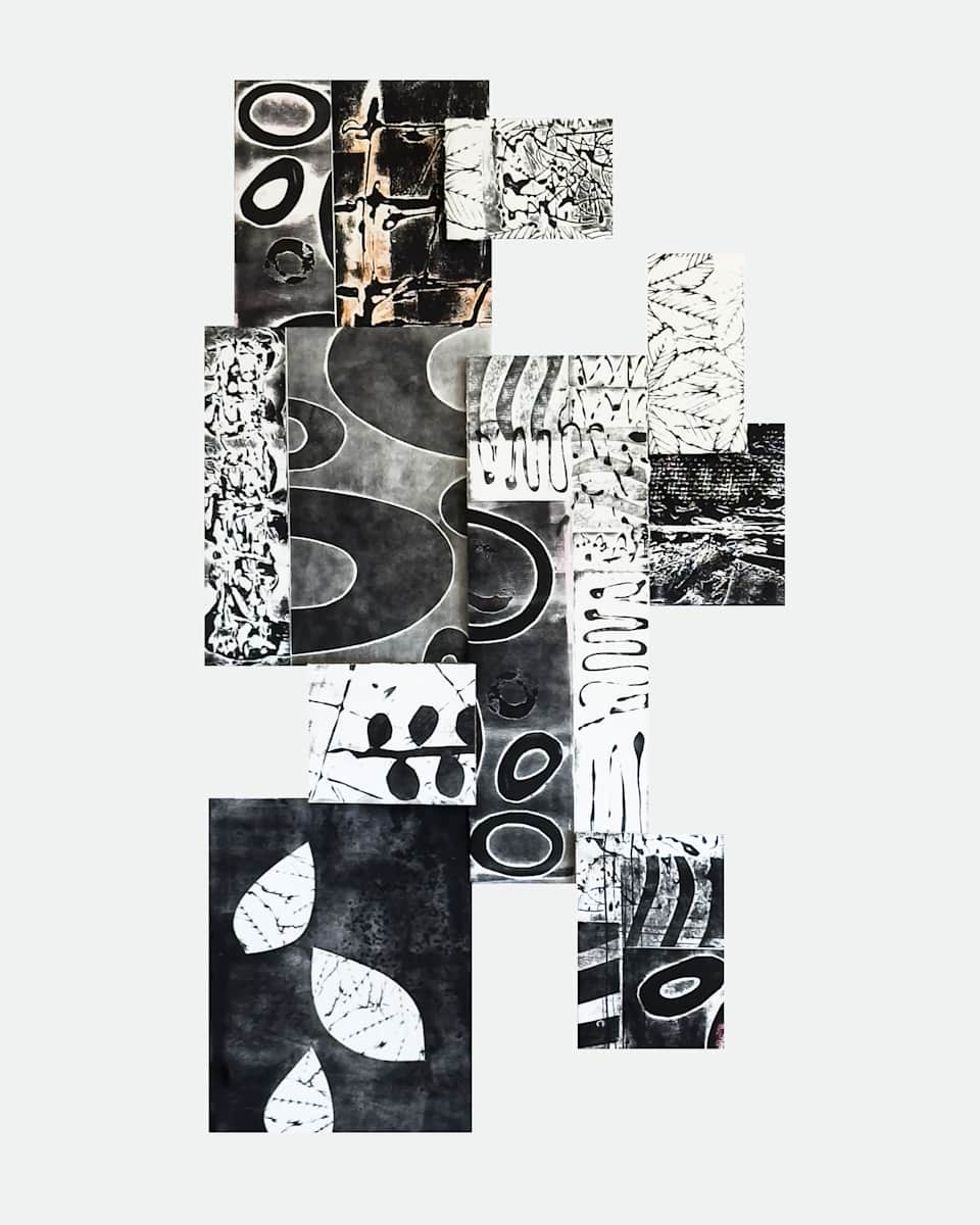 Collaborative Collagraph by Wanda Oliver, Image 1.