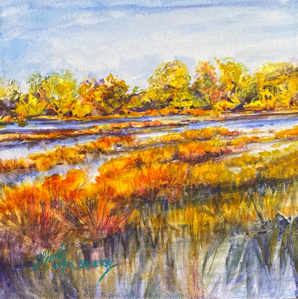 Wetlands,  Days of Autumn Fire by Lindy Cook Severns, Image 1.
