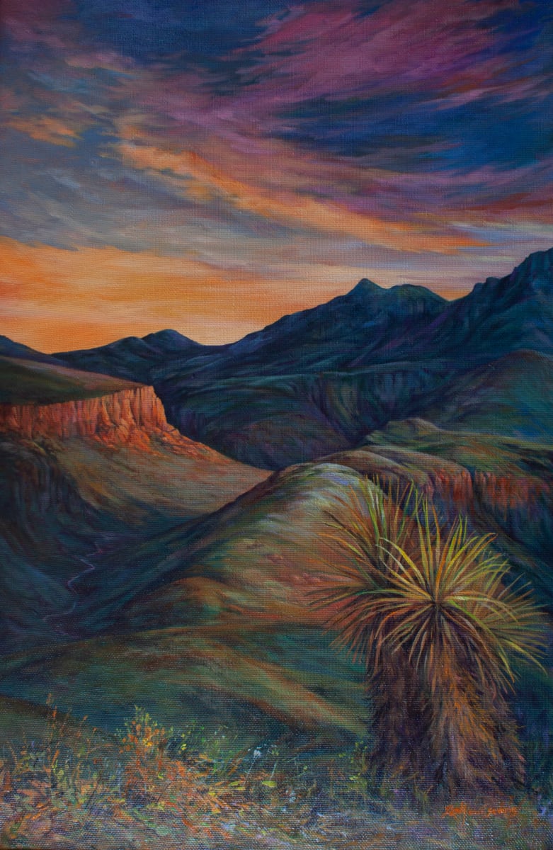 Sunset on Land Untamed by Lindy Cook Severns 