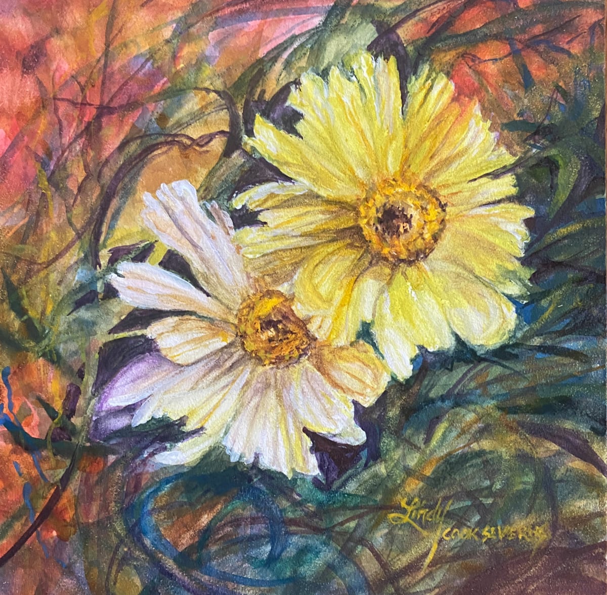 Tow-Headed Sisters by Lindy Cook Severns 