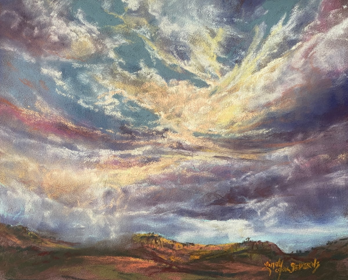 Dawn Showers Light the Davis Mountains by Lindy Cook Severns 