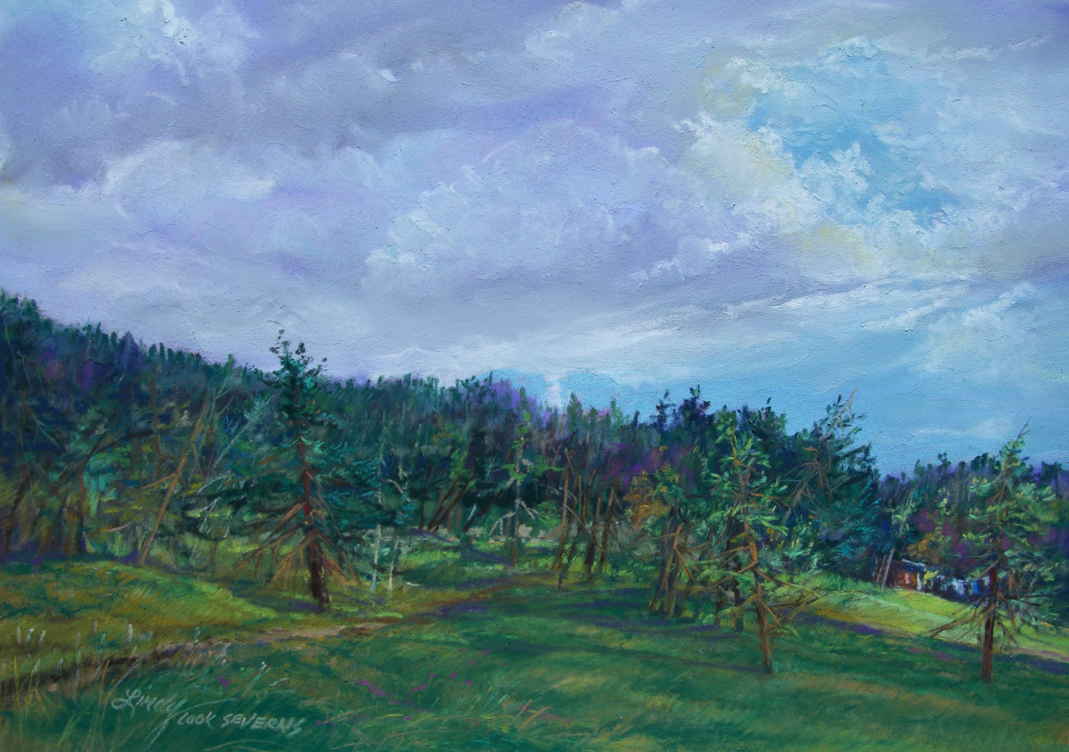 Storm Coming and Laundry on the Line by Lindy Cook Severns, Image 1.