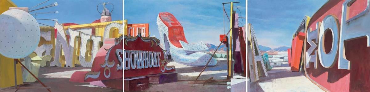 Showboat by Adam Cvijanovic  Image: Adam Cvijanovic, Showboat, 2006, oil on panel, triptych, 24 x 96 in. (overall). Inventory no. AC-2006-P-002. Courtesy of the artist.