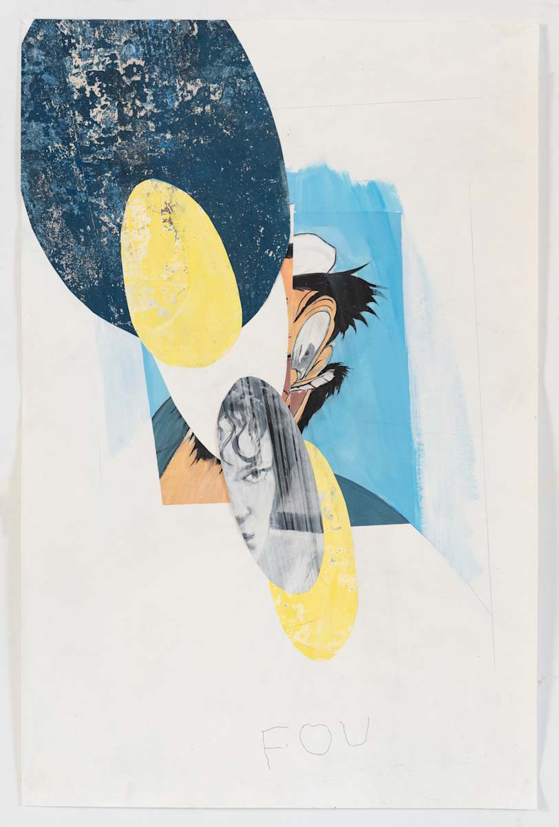 Amour Fou by Adam Cvijanovic  Image: Adam Cvijanovic, Amour Fou, 2018, Flashe and collage on Tyvek, 37 3/8 x 24 7/16 in. Inventory no. AC-2018-PC-001. Photo by Adam Reich.