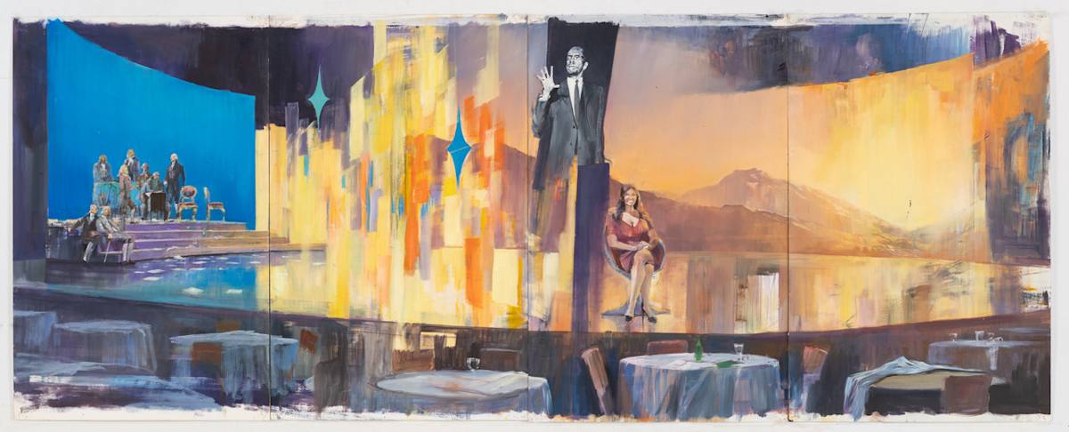 Malcolm X Version 1 by Adam Cvijanovic  Image: Adam Cvijanovic, Malcolm X Version 1, 2019, oil on paper, polyptych (4 panels) 22 1/4 x 57 1/2 in. Inventory no. AC-2019-P-004. Courtesy of the artist. Photo by Adam Reich.