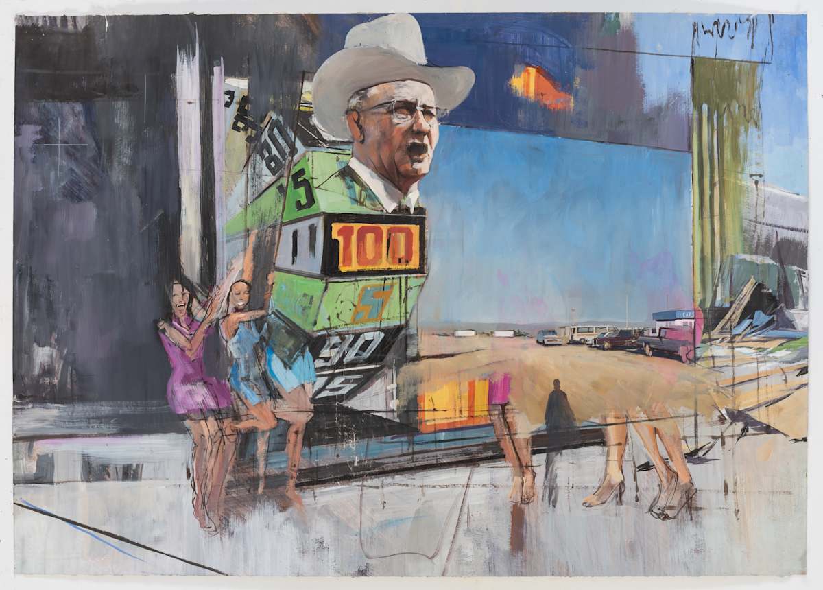 Portrait of Lyndon B. Johnson by Adam Cvijanovic  Image: Adam Cvijanovic, Portrait of Lyndon B. Johnson, 2019, oil on paper, 28 5/16 x 40 3/8 in. Inventory No. AC-2019-P-006. Photo by Adam Reich.