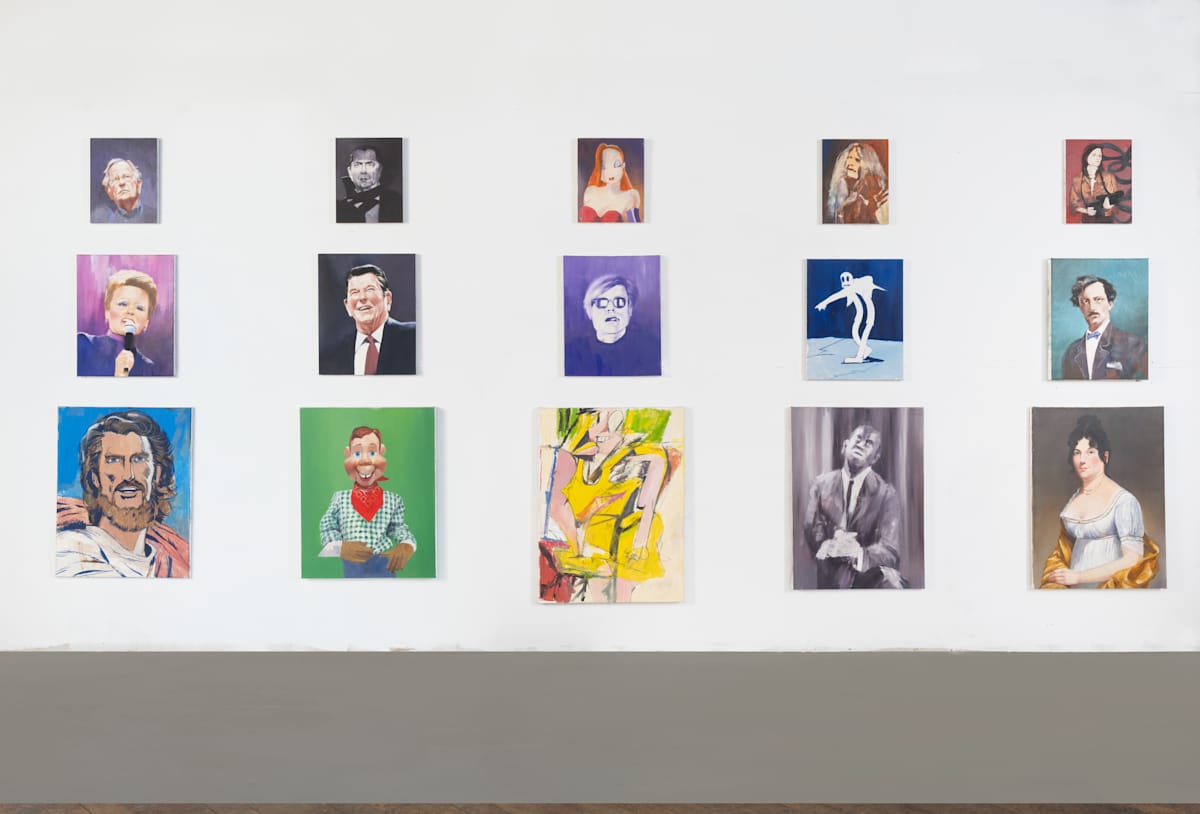 Portrait Wall II by Adam Cvijanovic  Image: Adam Cvijanovic, Portrait Wall II, 2023, oil on canvas and oil on panel, dimensions variable. Inventory no. AC-2023-P-001.1-AC-2023-P-001.15. Courtesy of the artist. Photo by Adam Reich.