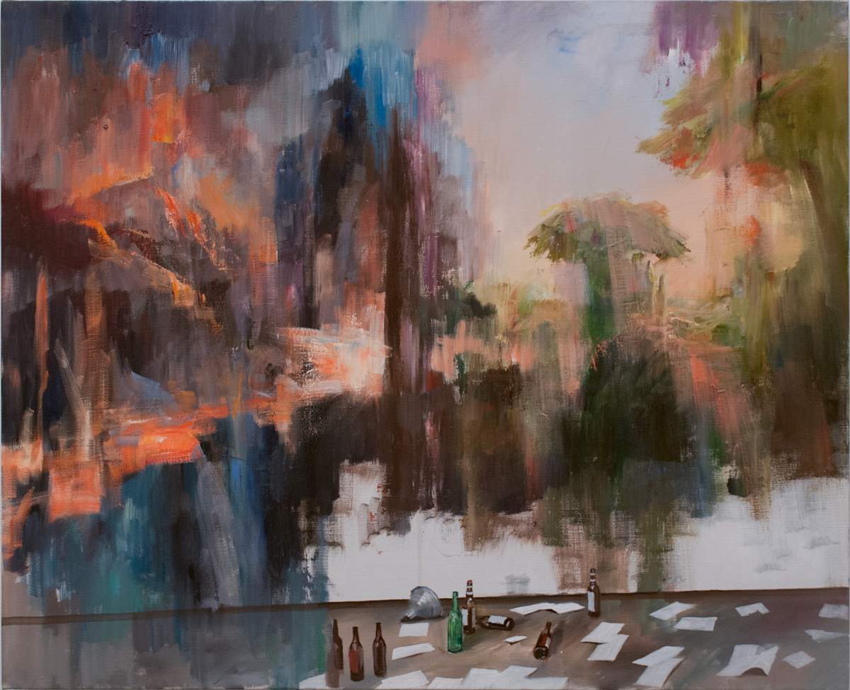 Rocky Mountain Landscape (after Albert Bierstadt) by Adam Cvijanovic  Image: Adam Cvijanovic, Rocky Mountain Landscape (after Albert Bierstadt), 2012, oil on canvas, 20 x 24 inches. Inventory No. AC-2012-P-004. 