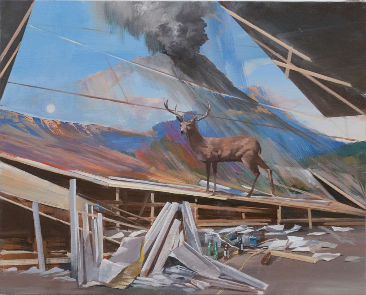 Imaginary Studio with Deer by Adam Cvijanovic  Image: Adam Cvijanovic, Imaginary Studio with Deer, 2012, oil on canvas, 16 x 20 inches. Inventory No. AC-2012-P-008.