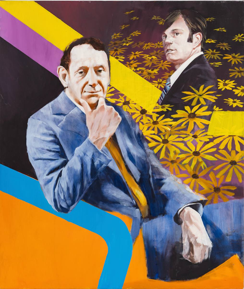 Portrait of Harvey Milk and Dan White by Adam Cvijanovic  Image: Adam Cvijanovic, Portrait of Harvey Milk and Dan White, 2022, oil on canvas, 34 x 28 1/16 x 1 1/4 in. Inventory no. AC-2022-P-002. Courtesy of the artist. Photo by Adam Reich.