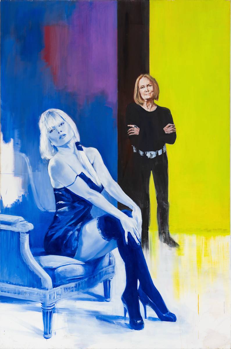 Portrait of Savannah and Gloria Steinem by Adam Cvijanovic  Image: Adam Cvijanovic, Portrait of Savannah and Gloria Steinem, 2022, oil on canvas, 60 1/4 x 39 15/16 x 1 1/2 in. Inventory no. AC-2022-P-005. Photo: Adam Reich.