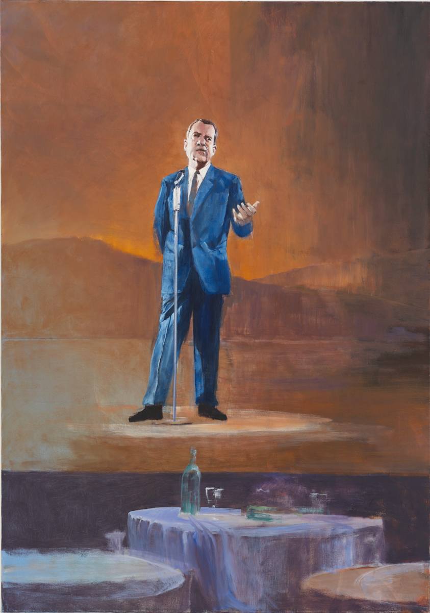 Nixon by Adam Cvijanovic  Image: Adam Cvijanovic, Nixon, 2022, oil on canvas, 41 15/16 x 30 x 1 1/14 in. Inventory no. AC-2022-P-006. Courtesy of the artist. Photo by Adam Reich.
