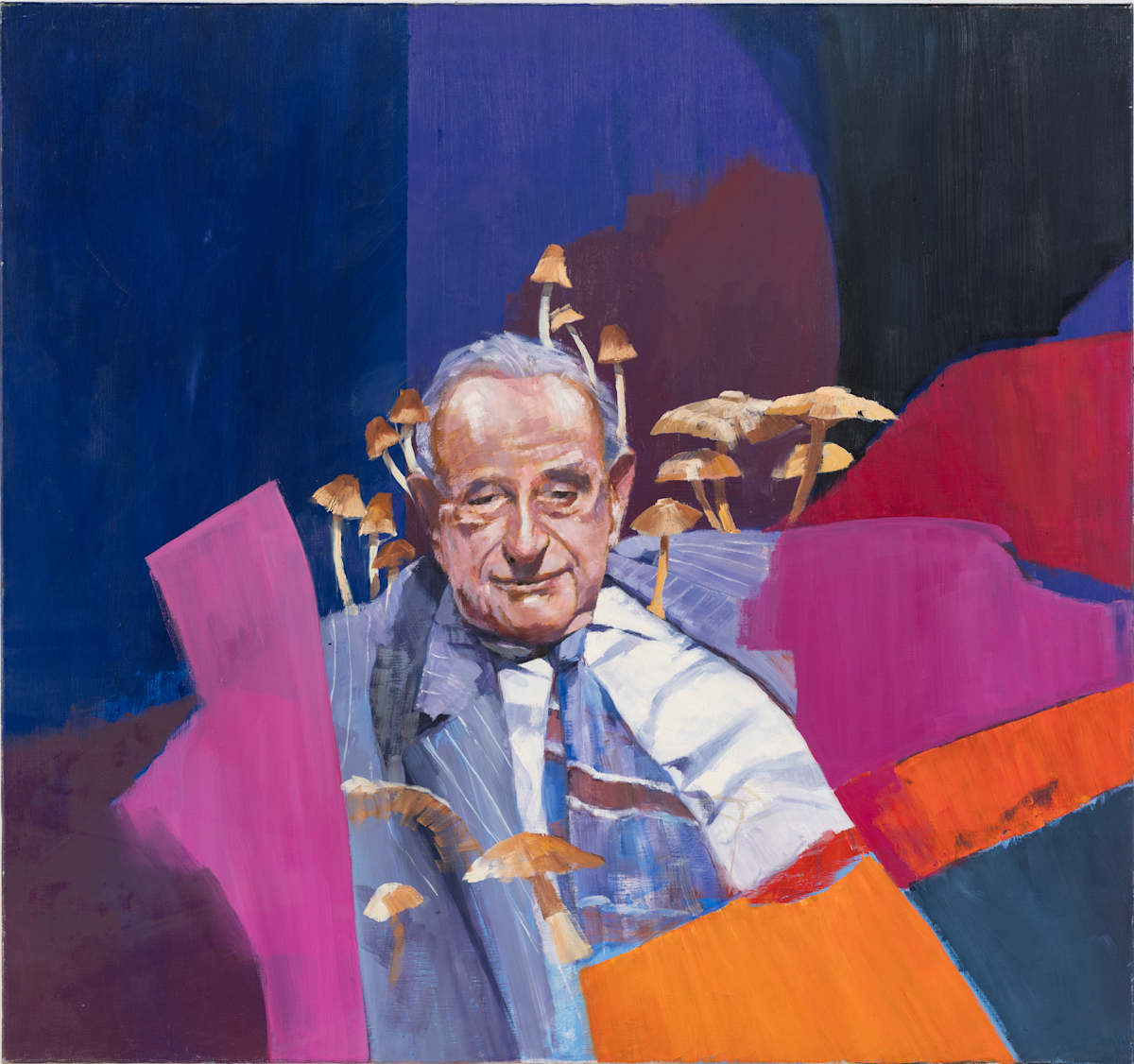 Portrait of Edward Teller by Adam Cvijanovic  Image: Adam Cvijanovic, Portrait of Edward Teller, 2023, oil on canvas, 32 x 34 x 1 1/2 in. Inventory no. AC-2023-P-002. Courtesy of the artist. Photo by Adam Reich.