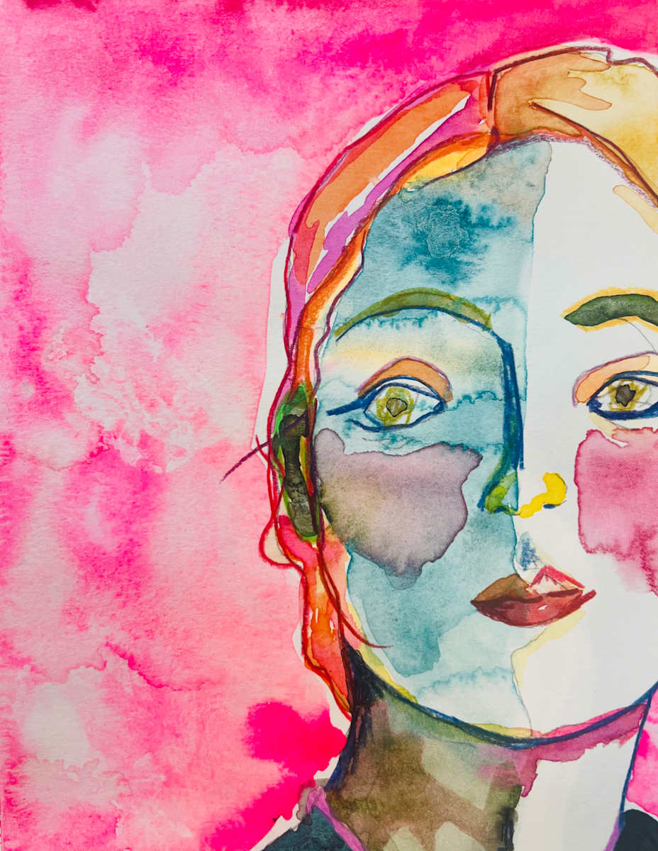 Both Sides Now by Cynthia Banua  Image: Original watercolor and colored pencil on paper. From the "Bold Women" collection.